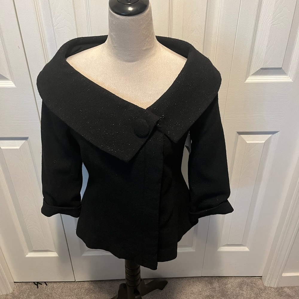 Craig Muller size 6 Elegant Black Off-Shoulder Jacket